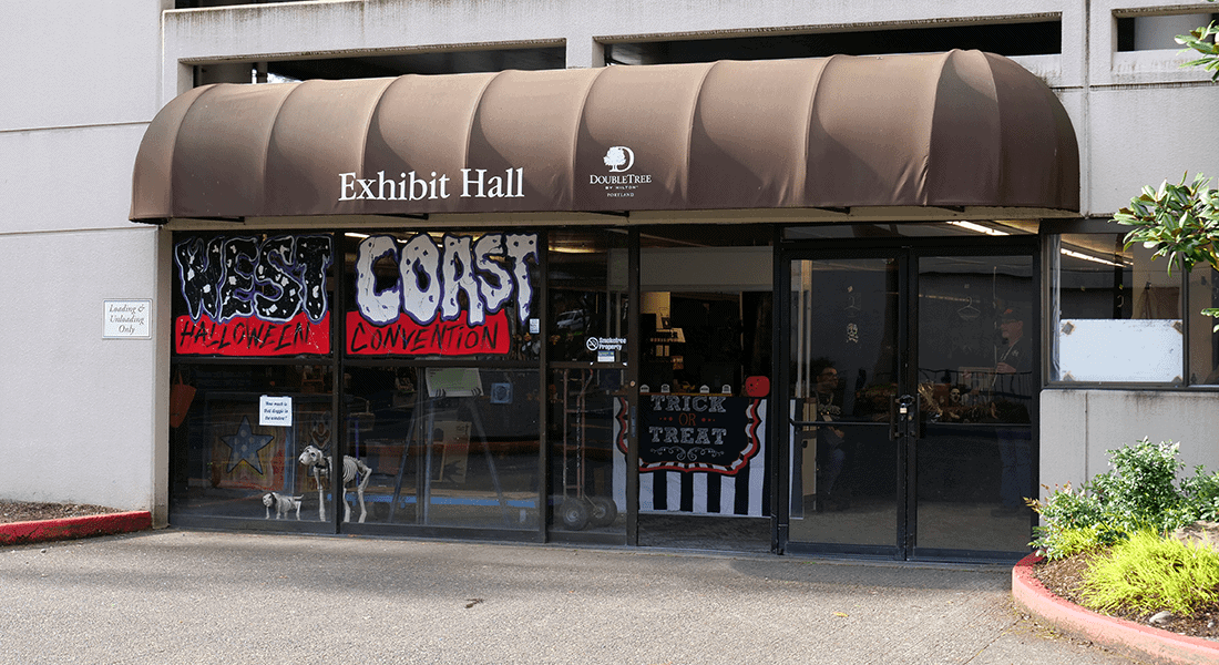 The exhibit hall for the West Coast Halloween Convention contained Halloween vendors with products and services targeting professional and home haunts. 