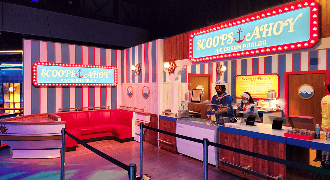 That was an intense sleep study! Take a break with some ice cream from Scoops Ahoy Ice Cream Parlor.
