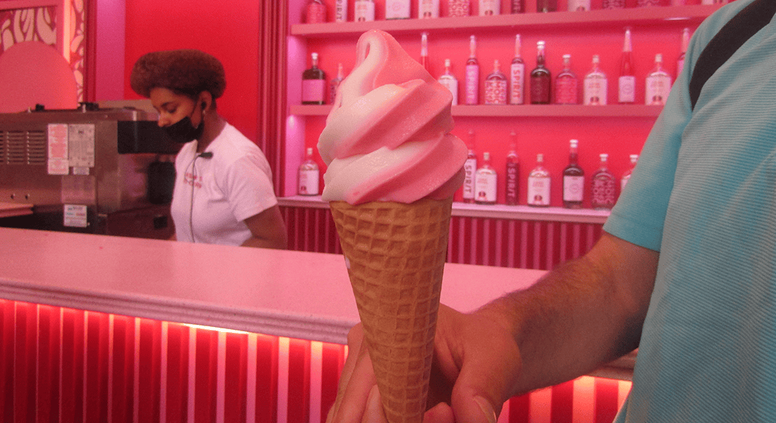 When you finish this giant ice cream cone, be sure to save room for dessert (photo by Stephanie Kaplan).
