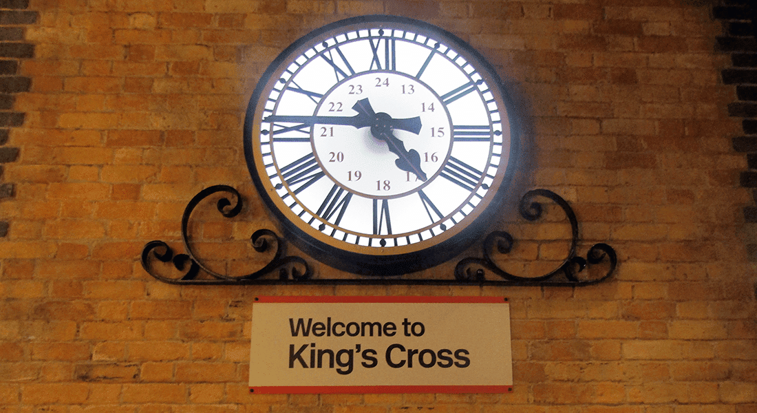 In Harry Potter folklore, the train station at King's Cross holds a secret... (photo by Stephanie Kaplan)