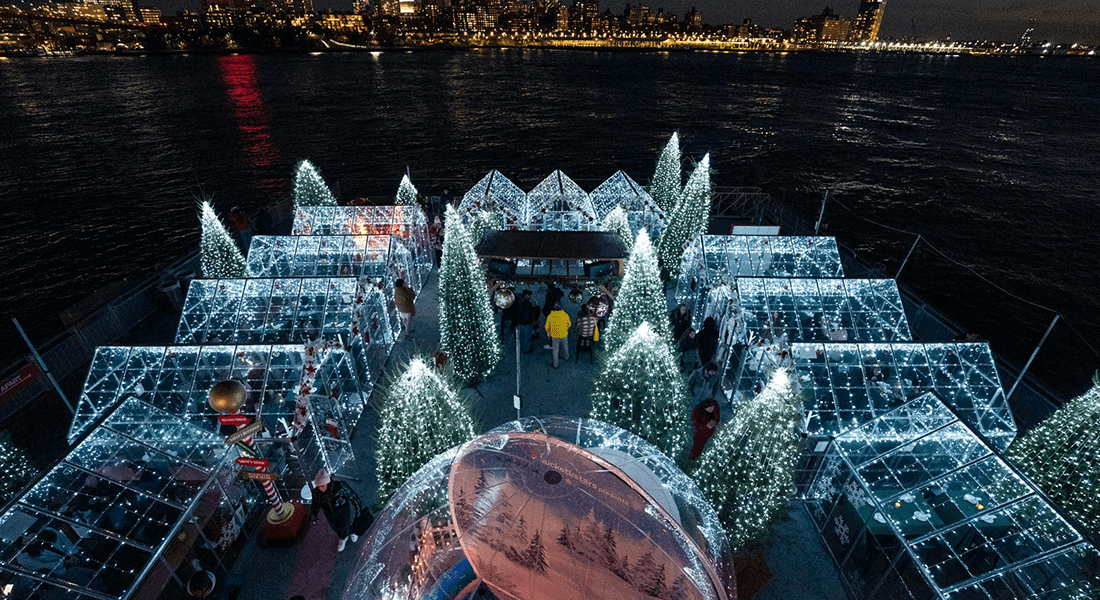 Part of the Santa Clauses' Winter Wonderland with reservable glasshouses (photo courtesy of Disney/Bucket Listers)