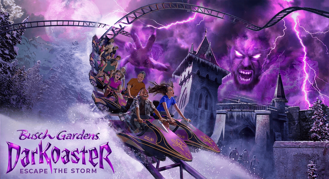DarKoaster is another exciting dark ride roller coaster opening soon at Busch Gardens Williamsburg