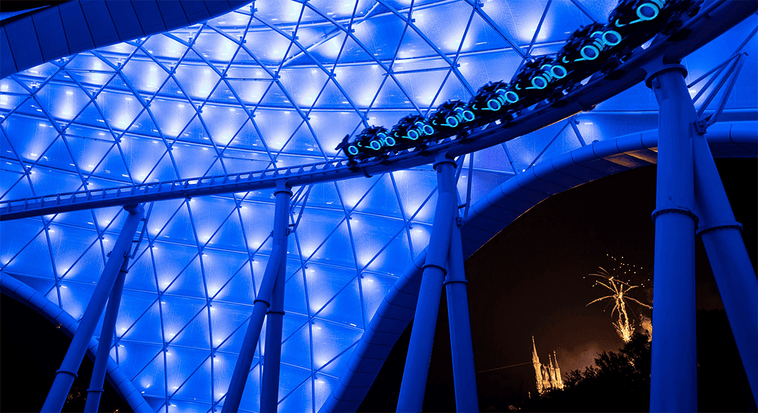 TRON Lightcycle Run will be one of the fastest roller coasters at any Disney park. (© Disney)