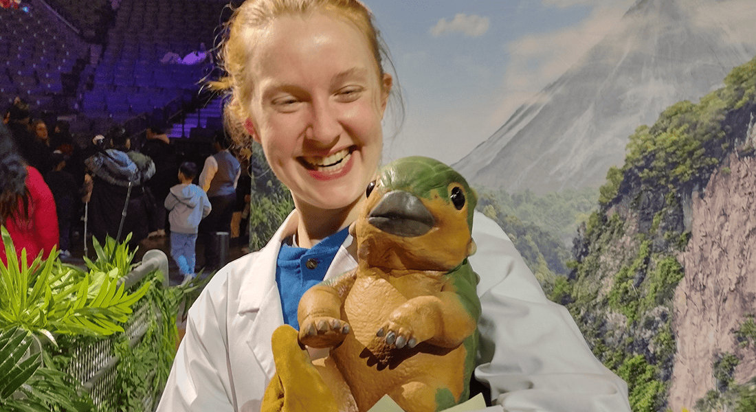 Baby Bumpy from Jurassic World: Camp Cretaceous makes an appearance at the Jurassic World Live Tour