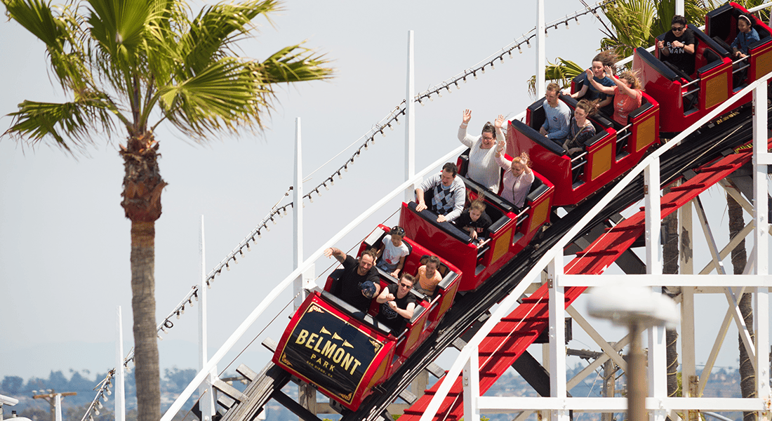 The Giant Dipper wooden roller coaster is nearing its 100-year anniversary  (image courtesy of ©Belmont Park).