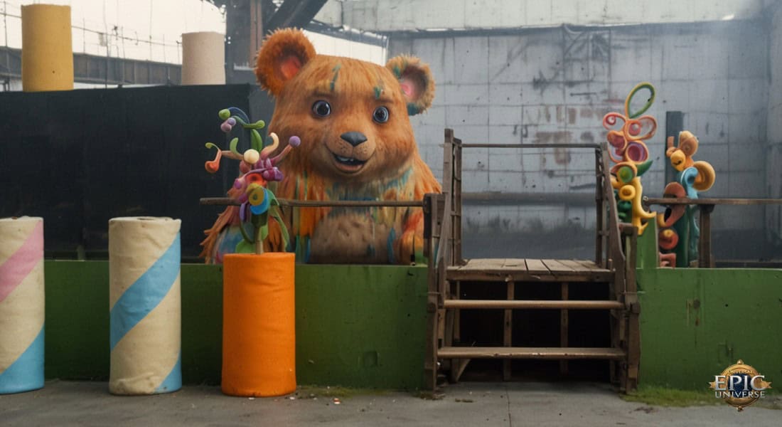 This giant teddy bear troll ate up most of the budget for WonkyVision: The Authentic Experience.
