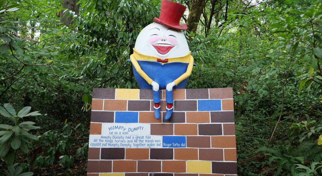 All the king's horses and men couldn't do what Enchanted Forest's founder did! A teen may have knocked Humpty down, shattering him, but Roger Tofte, then in his 80's, rebuilt him.