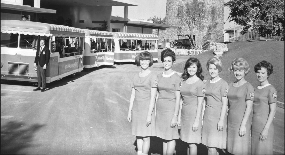 Tour Guides in the earlier years of Universal Studio Hollywood's Studio Tour.