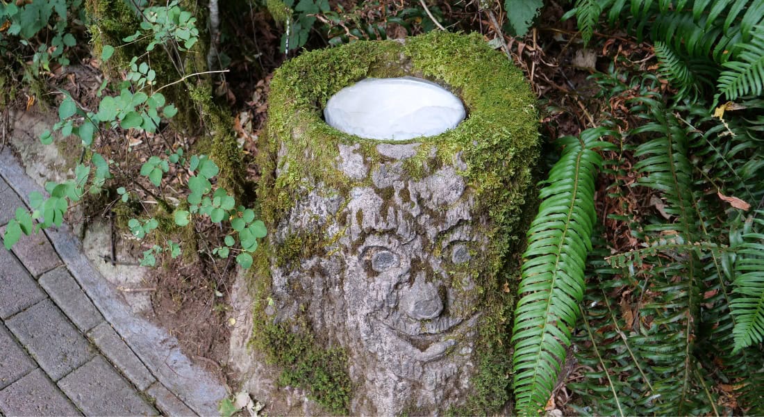 Roger Tofte put a lot of thought into the theming of Enchanted Forest, even down to the unique trash bins!