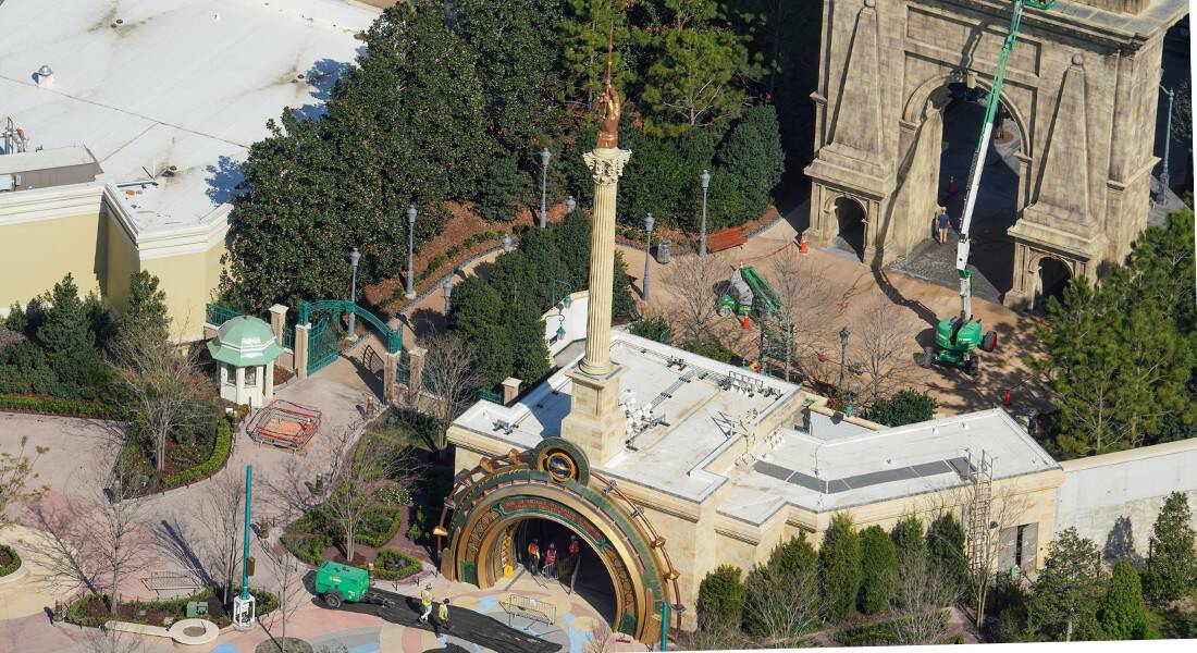 @bioreconstruct on X (formerly Twitter) has done an incredible job of posting construction photos of Epic Universe.