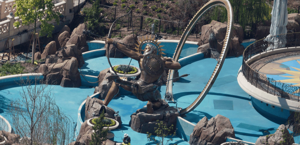 Statue of Helios at Universal Epic Universe in Florida