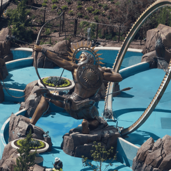 Statue of Helios at Universal Epic Universe in Florida