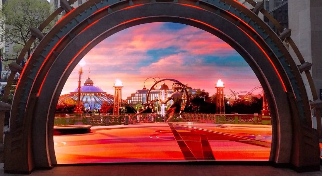 The portal shows images from Epic Universe, which opens to the general public on May 22, 2025. (picture by Spencer Bollettieri)