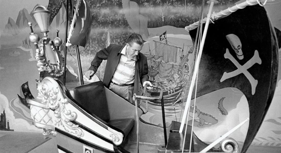 Keeping Disneyland clean and keeping the rides safe and well-maintained was part of Walt Disney's core philosophy. (Photo: Walt inspecting Peter Pan's Flight)