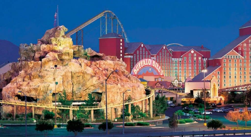 Buffalo Bills in Primm, Nevada. You can see the train tracks going through the mountain.