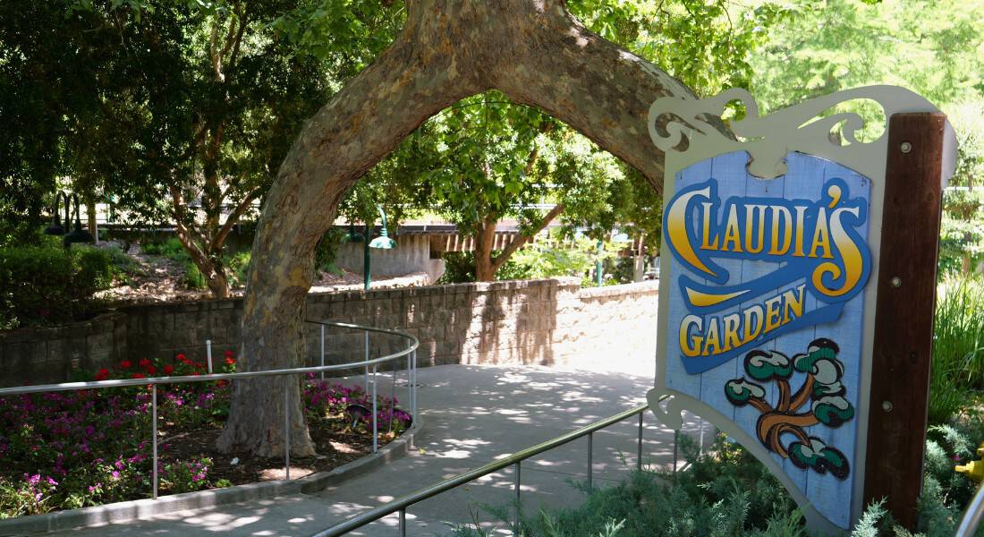 This is the entryway to Claudia's Garden, named for Michael Bonfante's wife. (Photo by Joe Tracy for ©Theme Park Magazine)