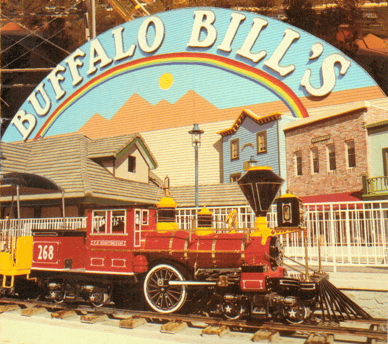 The train featured on the front page of a brochure for Buffalo Bill's.