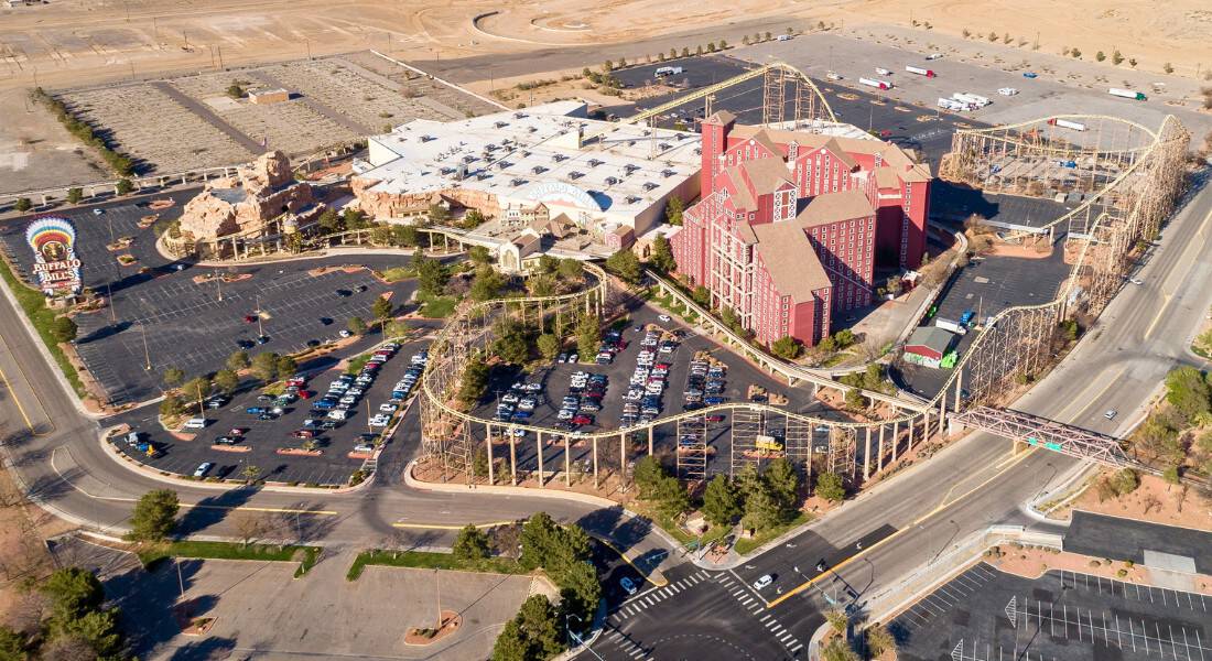 An incredible view of Buffalo Bill's from the sky (photo licensed for use on Theme Park Magazine)