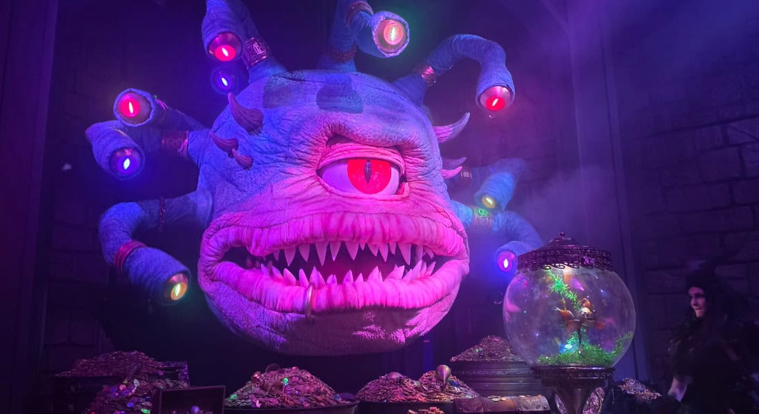 The legendary beholder Xanathar makes a villainous appearance in Dungeons & Dragons: Secrets of Waterdeep at Universal Fan Fest Nights. Photo by Joe Tracy for ©Theme Park Magazine.