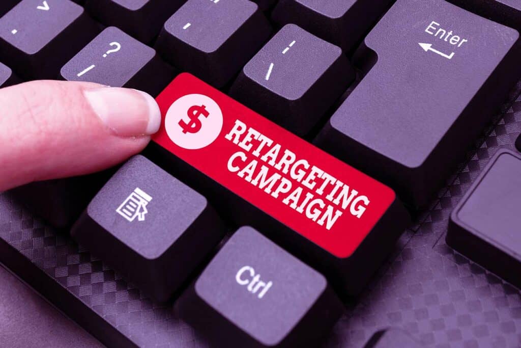 Retargeting campaign - finger pushing keys