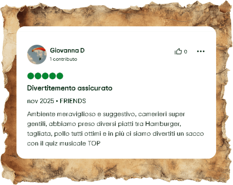 Hamburger, tagliata e pollo in un ambiente accogliente e conviviale presso Tortuga Bay RistoPub. Ottimi piatti e divertimento assicurato con quiz musicali top.