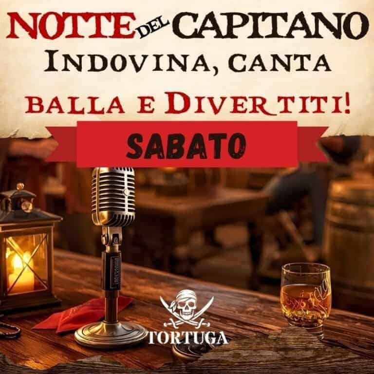 Immagine del Tortuga Bay RistoPub con microfono e drink, promuovendo eventi musicali e serate di intrattenimento durante la programmazione invernale.