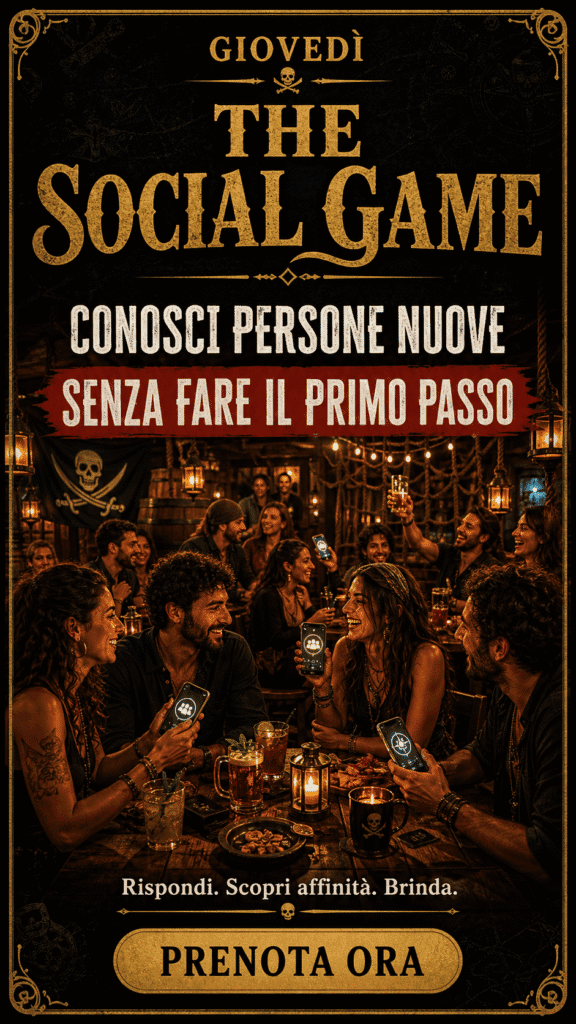 Gruppo di persone che si diverte giocando a un gioco sociale al Tortuga Bay RistoPub, atmosfera vivace e coinvolgente.