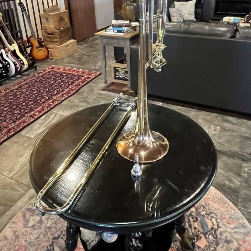 2004 S.E. Shires Tenor Axial Valve Trombone Gold Brass with Ro...