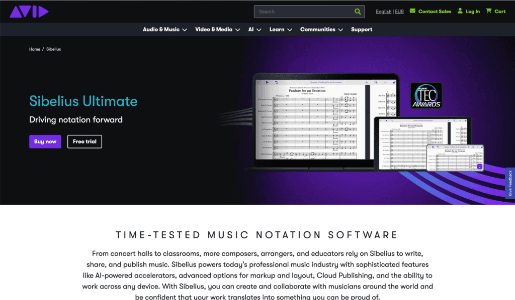 Screenshot Sibelius