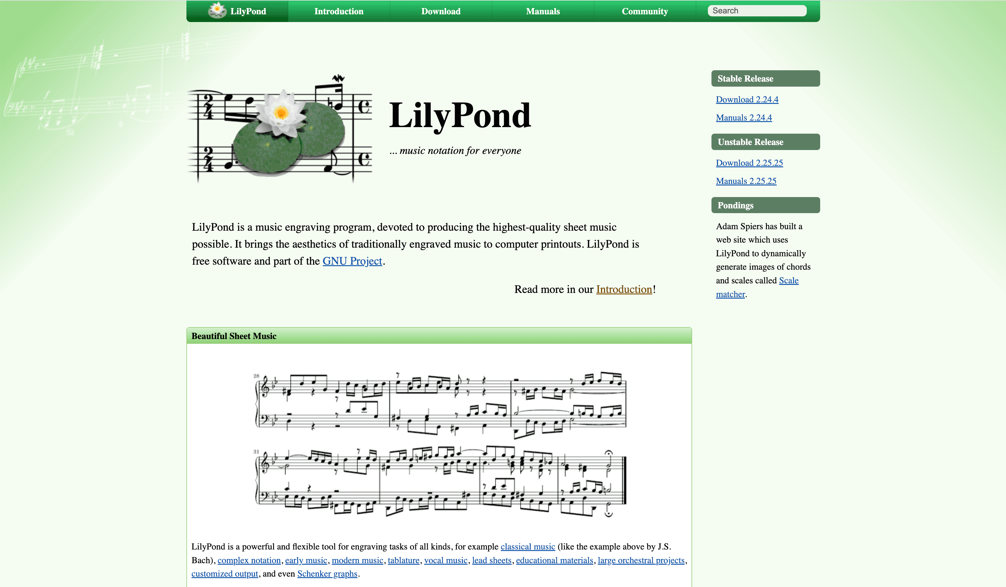 Screenshot LilyPond