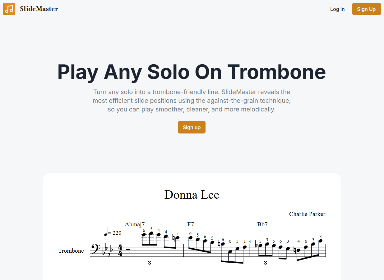 slidemaster page for trombone geek