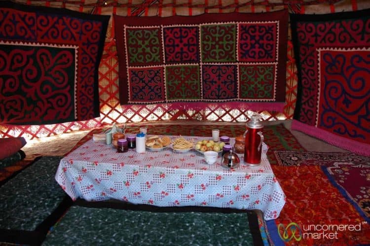 Breakfast Inside a Yurt - Lake Issyk-Kul, Kyrgyzstan