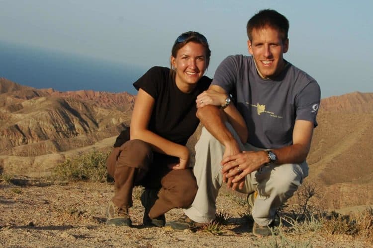 Audrey and Dan at Lake Issyk-Kul, Kyrgyzstan