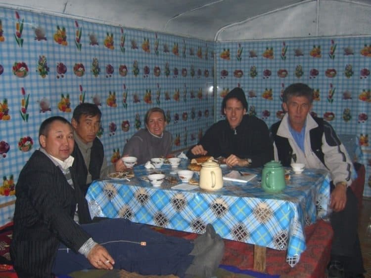 Road Stop, Eating Mutton - Bishkek to Osh, Kyrgyzstan