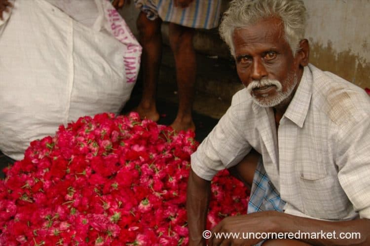 Flower market in  Madurai India
