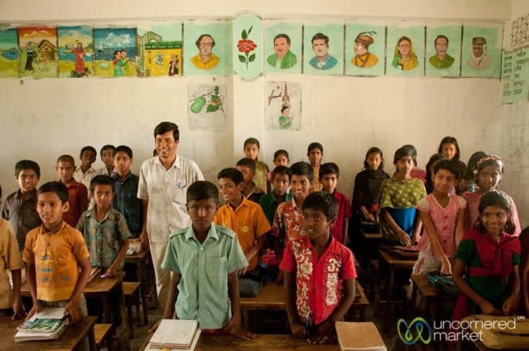 Teacher with Classroom of Young Students - Nalbata, Bangladesh