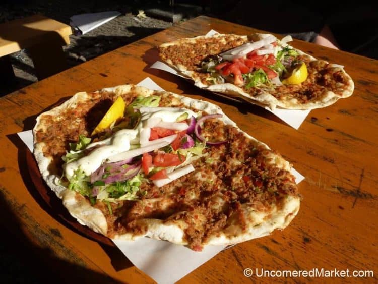 Lahmacun (aka, Turkish Pizza) in the Kreuzberg Area of Berlin