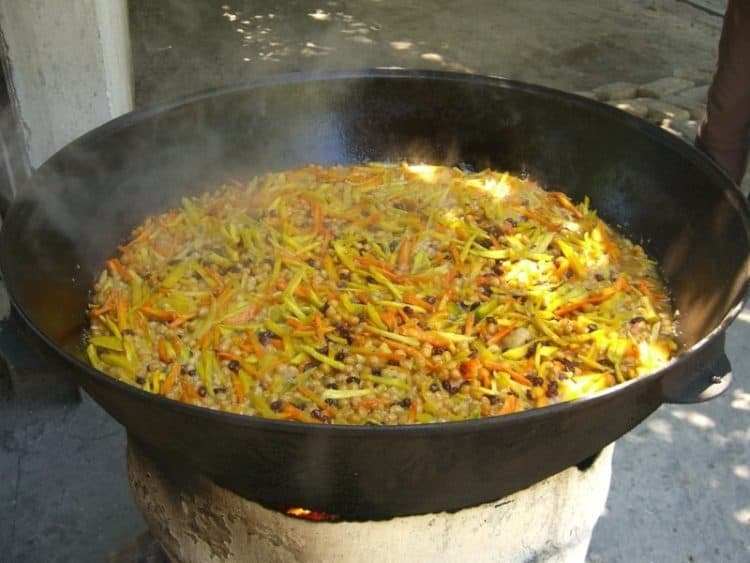 Simmering Plov (Rice Dish) - Tashkent, Uzbekistan