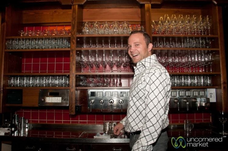 Pouring Wine at the Heuriger - Vienna, Austria
