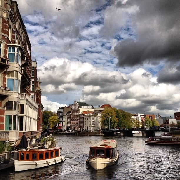 Amsterdam canals boat ride in afternoon