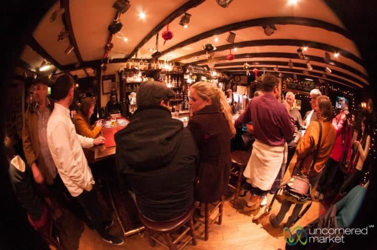 Fisheye View of a Scottish Pub - Edinburgh, Scotland