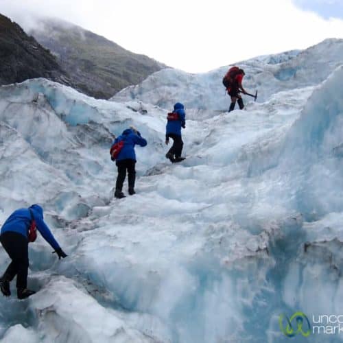 Hiking at Franz Josef Glacier on the South Island of New Zealand