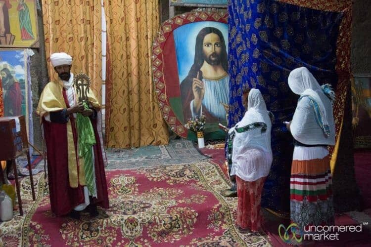 Worshipers in Lalibela, Ethiopia