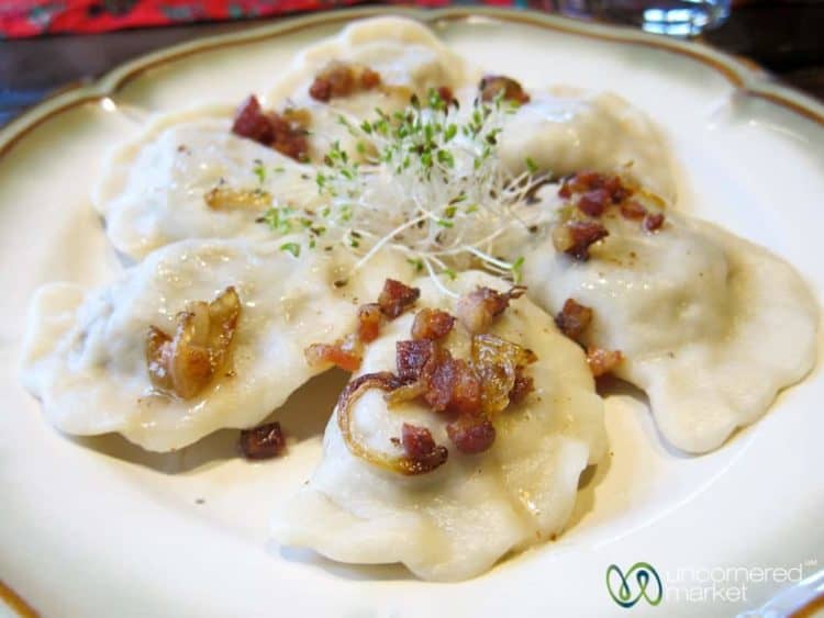 Beautiful Plate of Pierogies in Szczecin, Poland