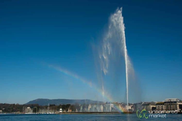 Rainbow and Jet d'eau - Geneva, Switzerland