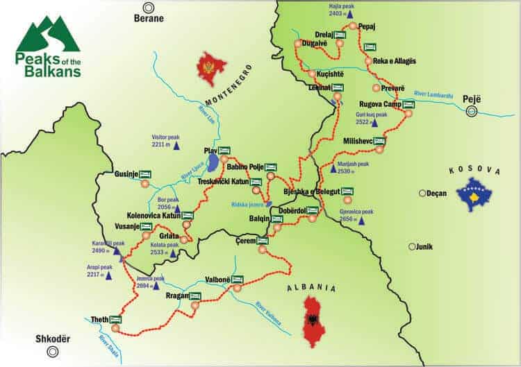 Peaks of the Balkans Map