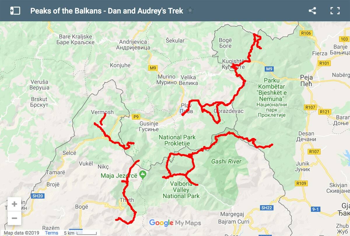 Peaks of the Balkans Trek: Our Route