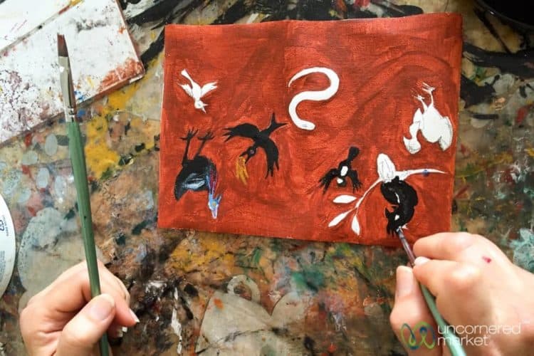 Aboriginal Painting at Planeterral Project in Tully, Australia
