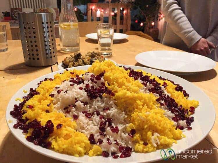 Afghan rice dish with Cooking Across Borders