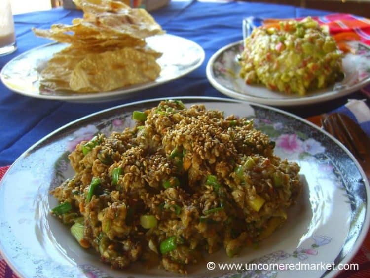Burmese Food, Eggplant Salad